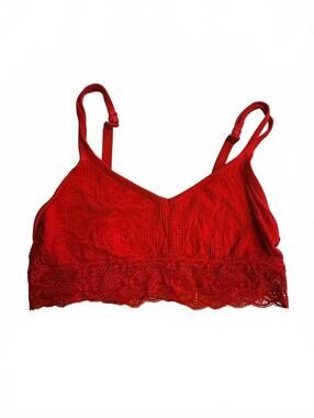 Aerie Red Lace Trim Bralette XL